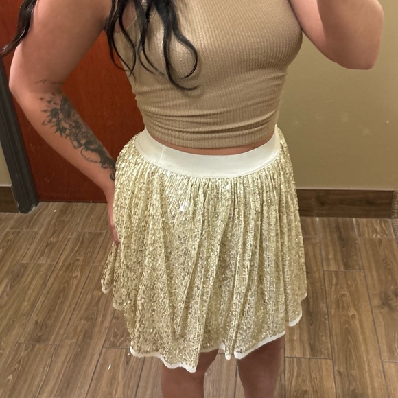 Jessica Simpson gold sequin midi skirt - Picture 1 of 8